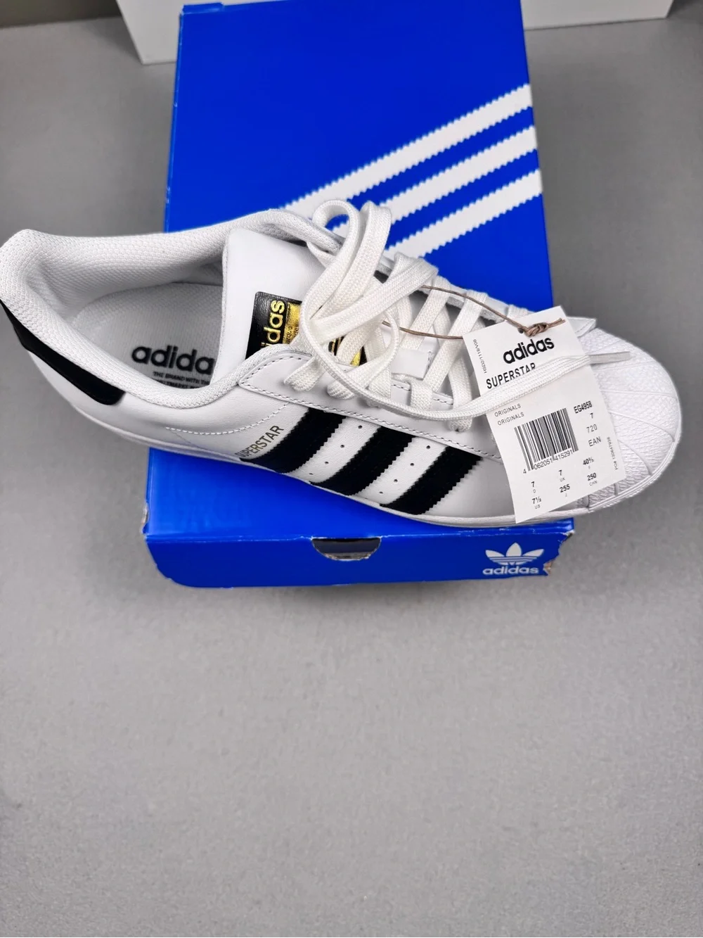 adidas White and Black Superstar Casual Sneakers